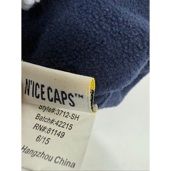 N'Ice Caps toddler fleece hat sherpa lining hook loop chin strap Sz Infant L - Picture 6 of 8